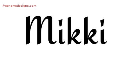 Mikki Calligraphic Stylish Name Tattoo Designs