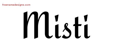 Misti Calligraphic Stylish Name Tattoo Designs