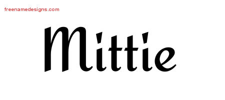 Mittie Calligraphic Stylish Name Tattoo Designs