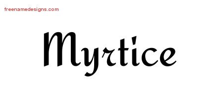 Myrtice Calligraphic Stylish Name Tattoo Designs