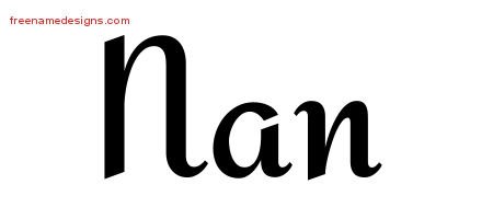 Nan Calligraphic Stylish Name Tattoo Designs