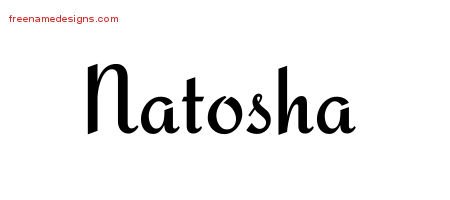 Natosha Calligraphic Stylish Name Tattoo Designs
