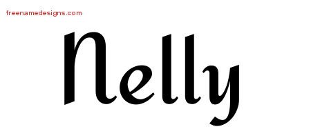Nelly Calligraphic Stylish Name Tattoo Designs