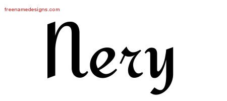 Nery Calligraphic Stylish Name Tattoo Designs