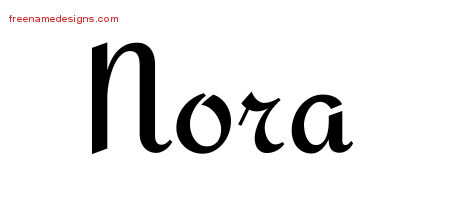 Nora Calligraphic Stylish Name Tattoo Designs
