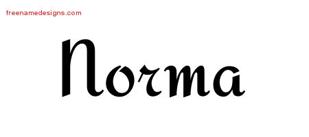Norma Calligraphic Stylish Name Tattoo Designs