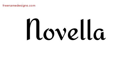 Novella Calligraphic Stylish Name Tattoo Designs