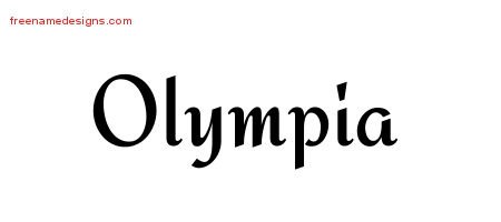 Olympia Calligraphic Stylish Name Tattoo Designs