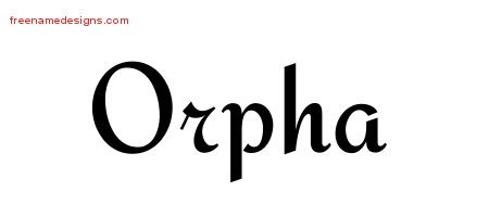 Orpha Calligraphic Stylish Name Tattoo Designs