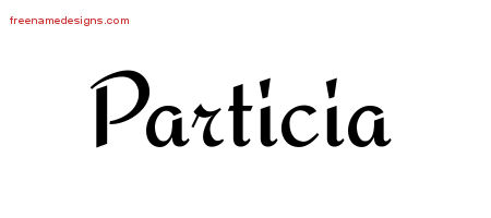 Particia Calligraphic Stylish Name Tattoo Designs