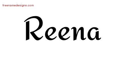 Reena Calligraphic Stylish Name Tattoo Designs