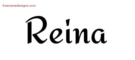 Reina Calligraphic Stylish Name Tattoo Designs