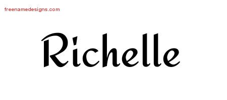 Richelle Calligraphic Stylish Name Tattoo Designs