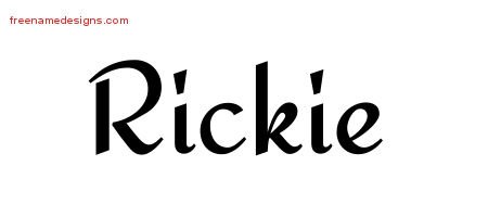 Rickie Calligraphic Stylish Name Tattoo Designs