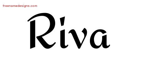 Riva Calligraphic Stylish Name Tattoo Designs