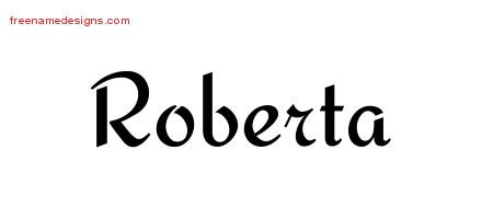 Roberta Calligraphic Stylish Name Tattoo Designs