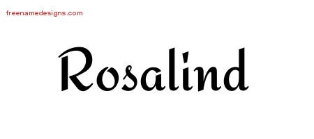 Rosalind Calligraphic Stylish Name Tattoo Designs