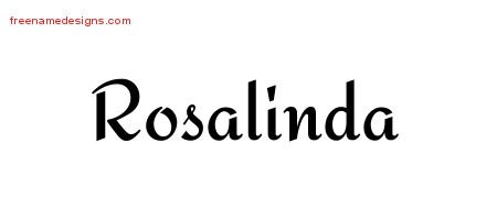 Rosalinda Calligraphic Stylish Name Tattoo Designs