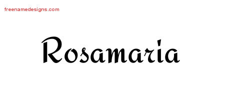 Rosamaria Calligraphic Stylish Name Tattoo Designs