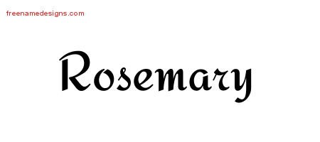 Rosemary Calligraphic Stylish Name Tattoo Designs