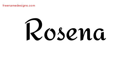Rosena Calligraphic Stylish Name Tattoo Designs