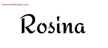 Rosina Calligraphic Stylish Name Tattoo Designs