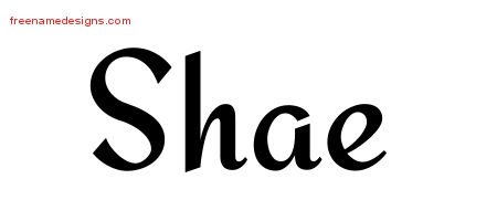 Shae Calligraphic Stylish Name Tattoo Designs