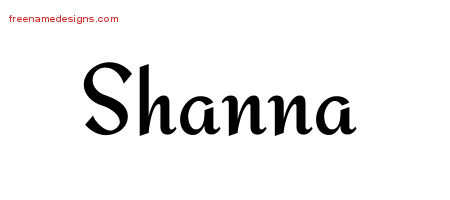 Calligraphic Stylish Name Tattoo Designs Shanna Download Free - Free ...