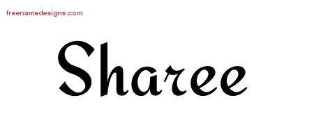 Sharee Calligraphic Stylish Name Tattoo Designs