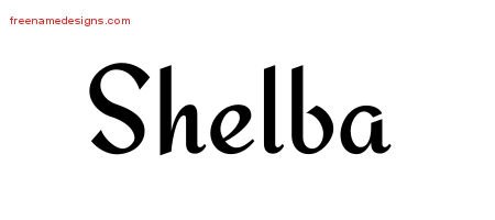 Shelba Calligraphic Stylish Name Tattoo Designs