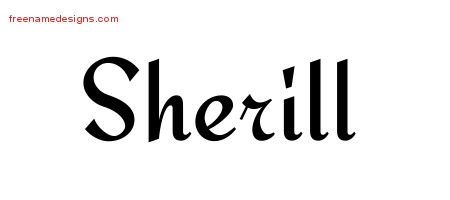 Sherill Calligraphic Stylish Name Tattoo Designs
