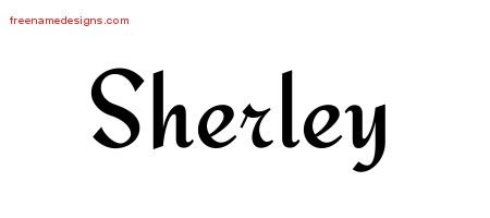 Sherley Calligraphic Stylish Name Tattoo Designs