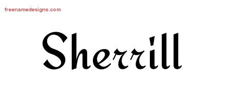 Sherrill Calligraphic Stylish Name Tattoo Designs