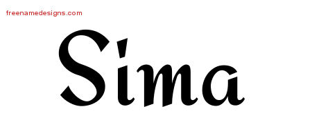Sima Calligraphic Stylish Name Tattoo Designs