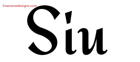 Siu Calligraphic Stylish Name Tattoo Designs