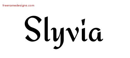 Slyvia Calligraphic Stylish Name Tattoo Designs