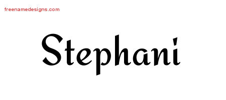 Stephani Calligraphic Stylish Name Tattoo Designs