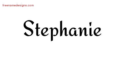 Stephanie Calligraphic Stylish Name Tattoo Designs