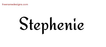 Stephenie Calligraphic Stylish Name Tattoo Designs