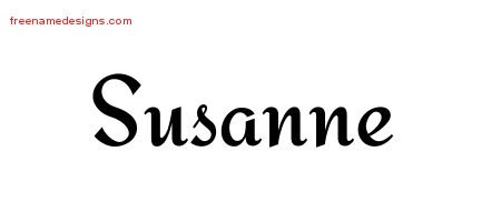Susanne Calligraphic Stylish Name Tattoo Designs