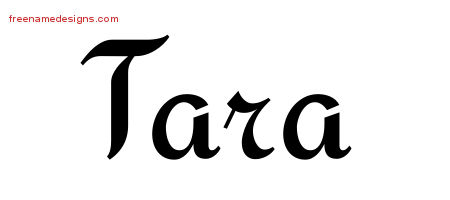 Tara Calligraphic Stylish Name Tattoo Designs
