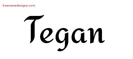 Tegan Calligraphic Stylish Name Tattoo Designs