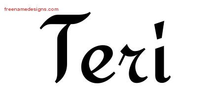 Teri Calligraphic Stylish Name Tattoo Designs