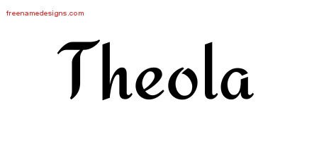 Theola Calligraphic Stylish Name Tattoo Designs