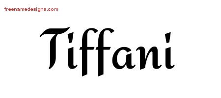Tiffani Calligraphic Stylish Name Tattoo Designs