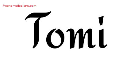 Tomi Calligraphic Stylish Name Tattoo Designs