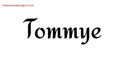 Tommye Calligraphic Stylish Name Tattoo Designs