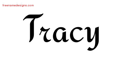 Tracy Calligraphic Stylish Name Tattoo Designs