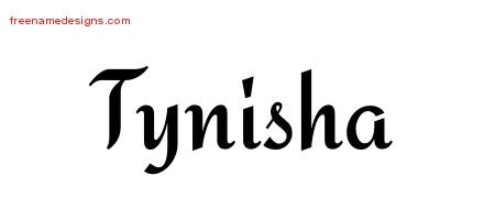 Tynisha Calligraphic Stylish Name Tattoo Designs
