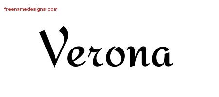 Verona Calligraphic Stylish Name Tattoo Designs